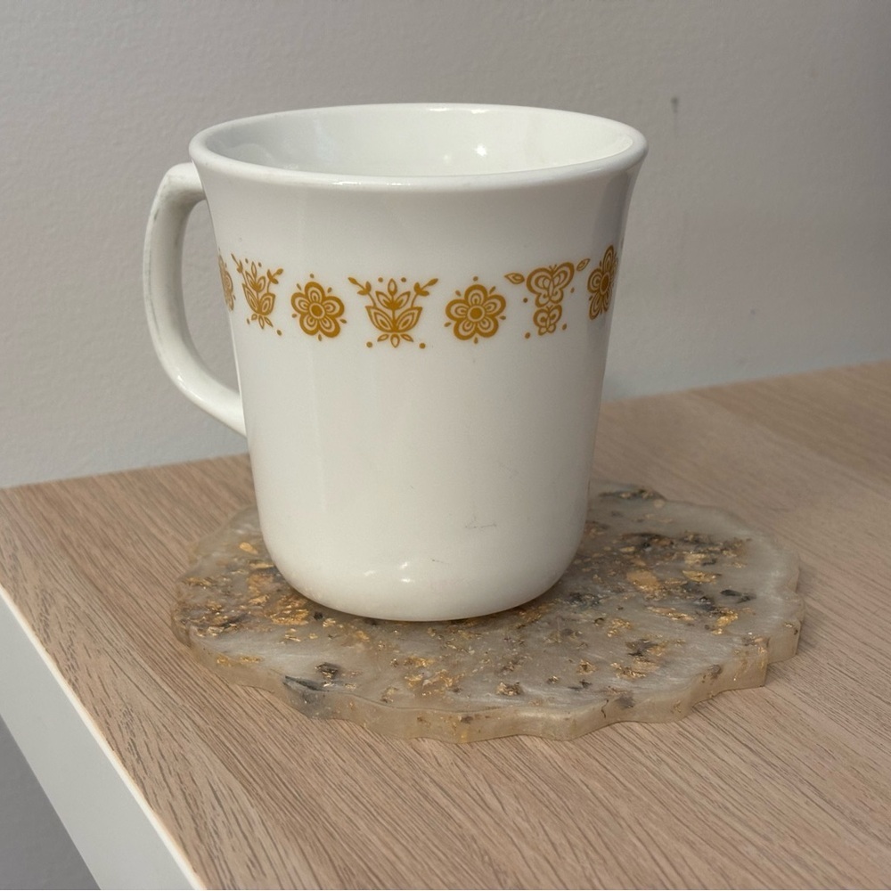Vintage Corning Corelle Butterfly Gold White Mug